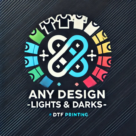 Any design DTF printing for lights and darks, showcasing vibrant colors and quality in Maryland.